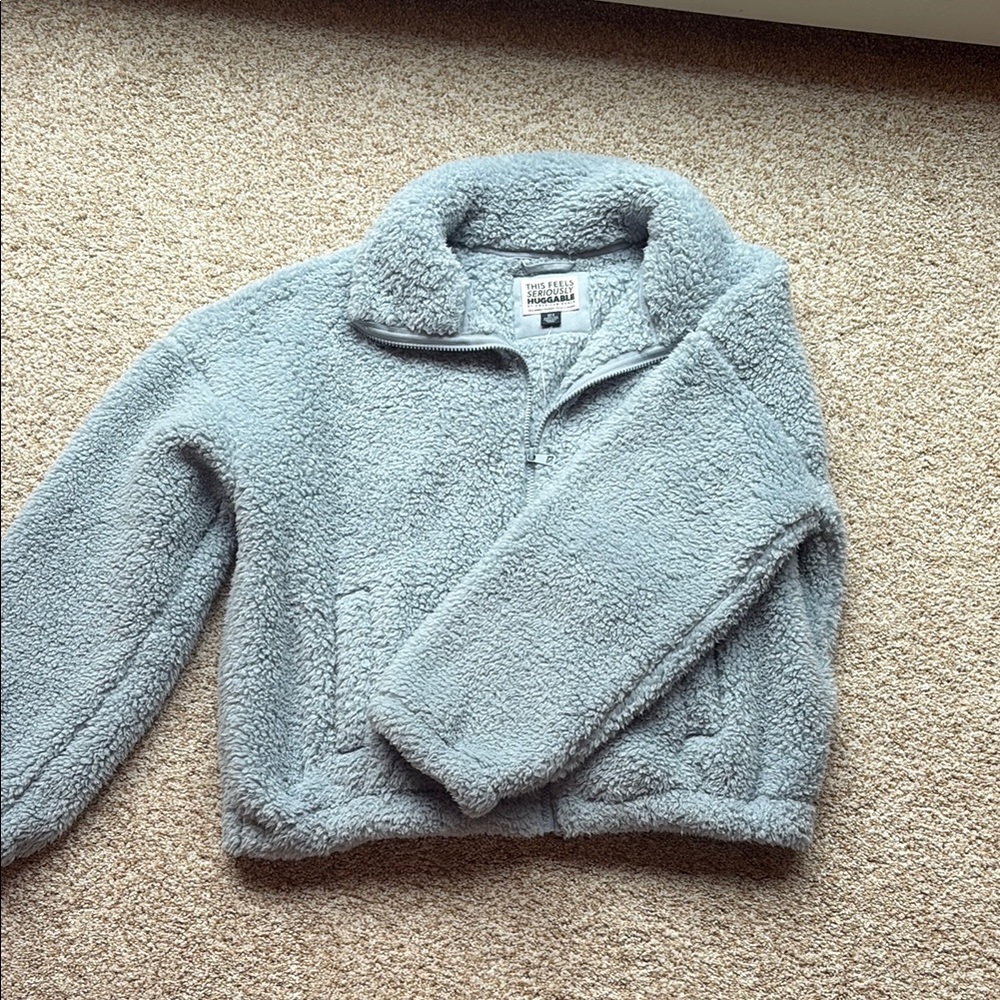 Aerie/American Eagle Sherpa Fleece Jacket - Light Blue NWT